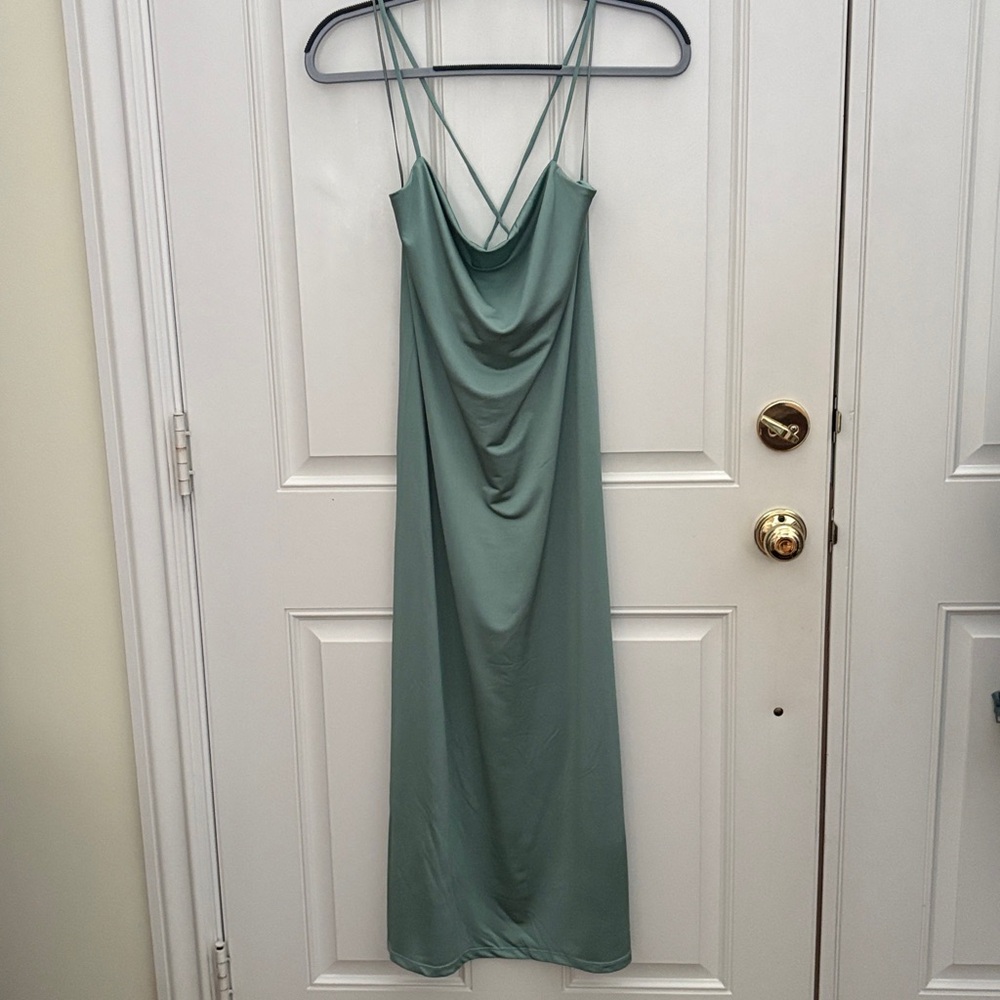 Zara Elegant Seafoam Green Maxi Dress